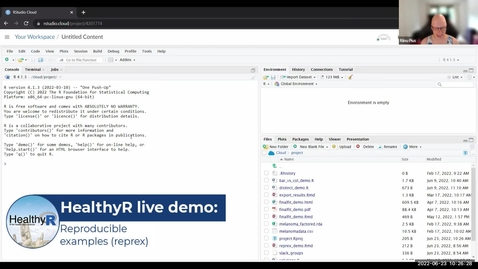 Thumbnail for HealthyR demo: Reproducible examples (reprex)