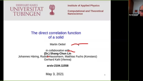 Thumbnail for entry The direct correlation function of a solid - Martin Oettel