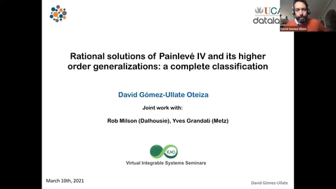 Thumbnail for entry Complete classification of rational solutions of A_2n-Painlevé systems - David Gómez-Ullate Oteiza