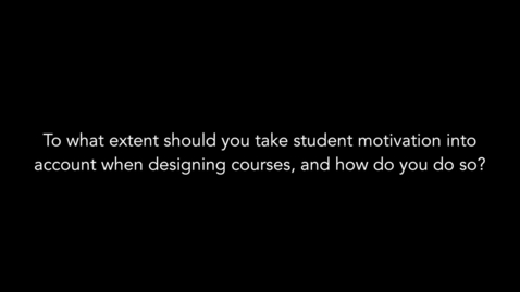 Thumbnail for entry Motivation of students and course design