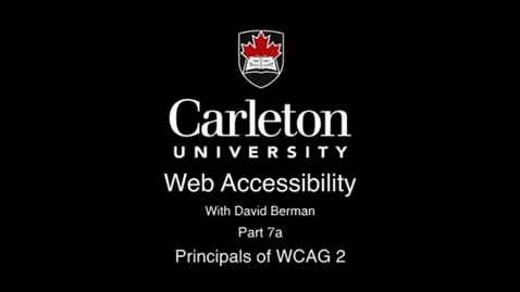 Thumbnail for 7a. Principals of WCAG 2