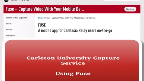 Thumbnail for entry Carleton University TechSmith Fuse Tutorial