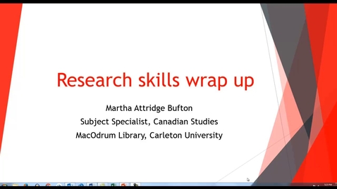 Thumbnail for entry Research Skills Wrap Up