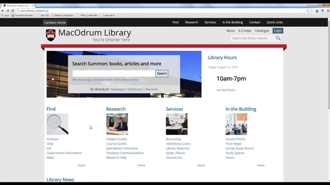 Thumbnail for entry Carleton University Library Changes to the library homepage