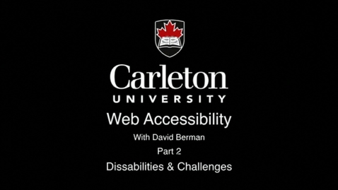 Thumbnail for entry 2. Disabilities and Challenges
