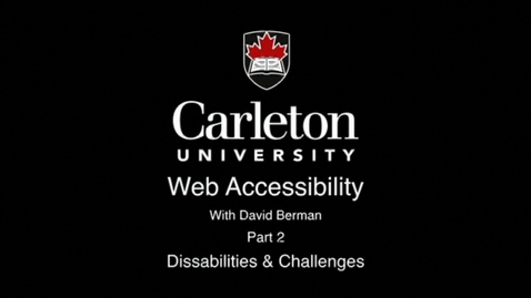 Thumbnail for 2. Disabilities and Challenges