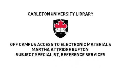 Thumbnail for entry Carleton University Library Off Campus Access