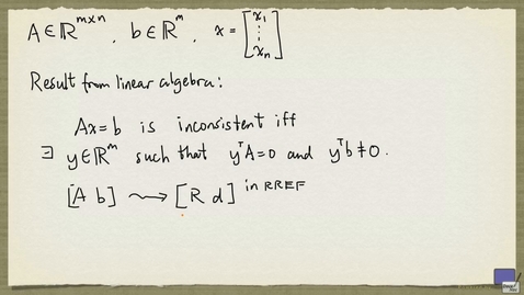 Thumbnail for entry 1 - Certifying infeasibility of a system of linear inequalities