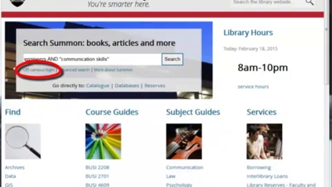 Thumbnail for Find articles using Summon