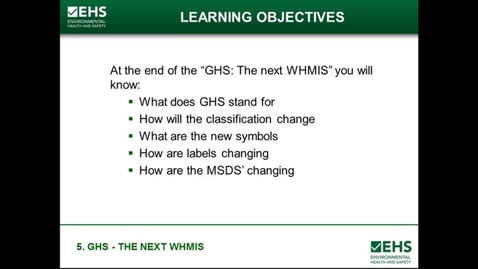 Thumbnail for GHS the new whmis 