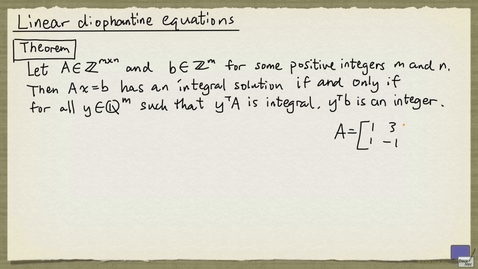 Thumbnail for entry 4 - Linear diophantine equations