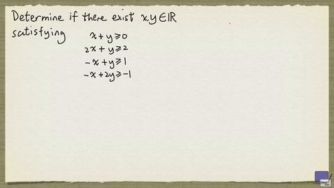 Thumbnail for 1 - System of linear inequalities example