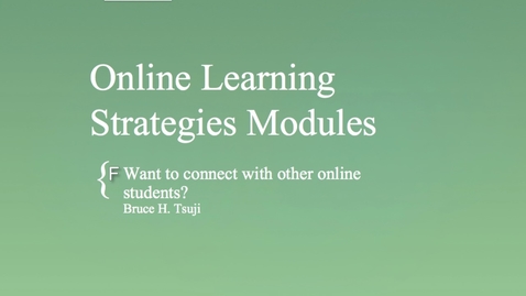 Thumbnail for F. Want to connect with other online students
