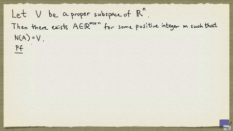 Thumbnail for 3 - Subspace of R^n as nullspace