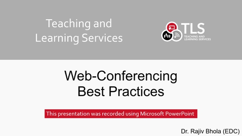 Thumbnail for entry Web-Conferencing Best Practices