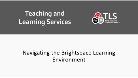 Thumbnail for Brightspace Tour for Students (TLS Media Channel)