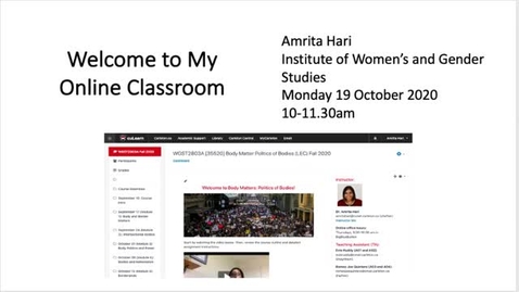 Thumbnail for entry Welcome to My Online Classroom – Amrita Hari