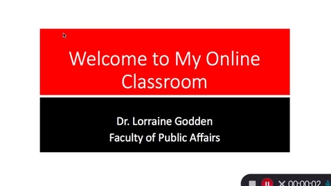 Thumbnail for entry Welcome to My Online Classroom - Lorraine Godden