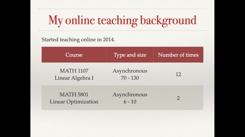 Thumbnail for entry Welcome to My Online Classroom - Kevin Cheung