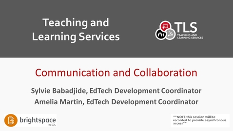 Thumbnail for Brightspace Communication and Collaboration Training