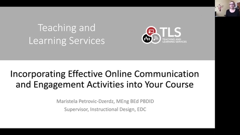 Thumbnail for entry Incorporating Effective Online Communication and Engagement Activities into Your Course (Part 1)