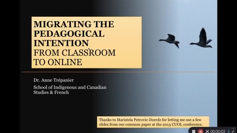 Thumbnail for Welcome to My Online Classroom -  Anne Trépanier