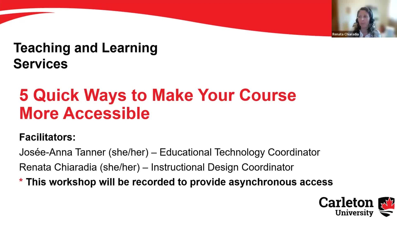 Workshop: 5 Quick Ways to Make Your Course More Accessible