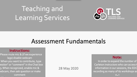 Thumbnail for entry Assessment Fundamentals