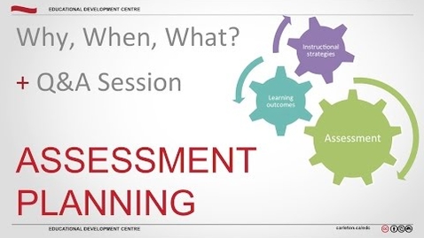 Thumbnail for entry Assessment Planning: Why, When, What?