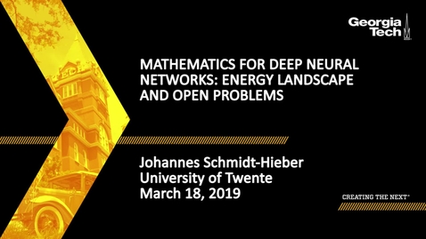 Thumbnail for entry Johannes Schmidt-Hieber - Mathematics for Deep Neural Networks: Energy landscape and open problems (Lecture 5/5)