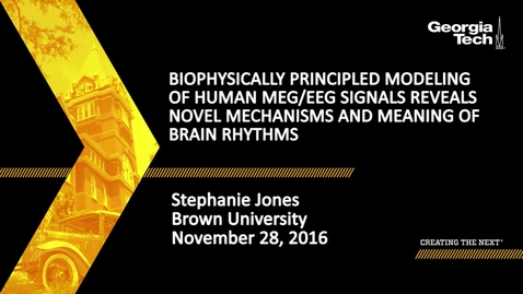 Thumbnail for entry Biophysically Principled Modeling of Human MEG/EEG Signals Reveals Novel Mechanisms and Meaning of Brain Rhythms - Stephanie Jones