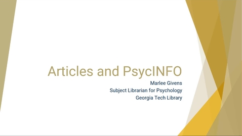 Thumbnail for PSYC 1101 PsycINFO tutorial