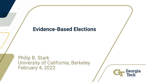 Thumbnail for Philip B. Stark - Evidence-Based Elections