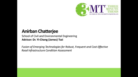 Thumbnail for entry Anirban Chatterjee - Fusion of Emerging Technologies for Robust, Frequent and Cost-Effective Road Infrastructure Condition Assessment
