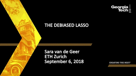 Thumbnail for Sara van de Geer - The Debiased Lasso
