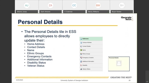 Thumbnail for Introduction To Employee Self Service -- ESS Tiles: Personal Details