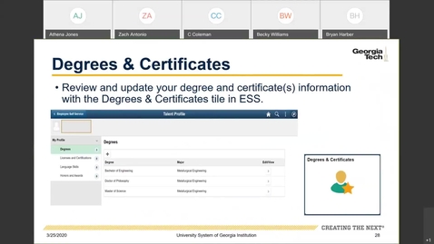 Thumbnail for Introduction To Employee Self Service -- ESS Tiles: Degrees and Certificates