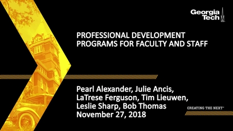 Thumbnail for entry Professional Development Programs for Faculty and Staff