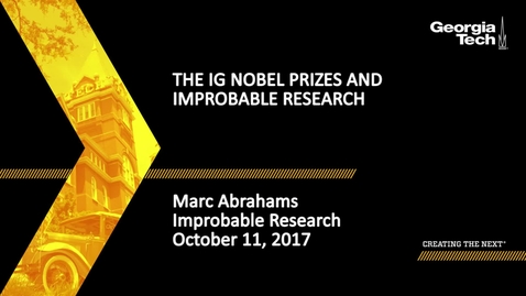 Thumbnail for entry The Ig Nobel Prizes and Improbable Research - Marc Abrahams
