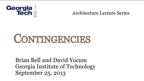 Thumbnail for entry Contingencies - Brian Bell et al