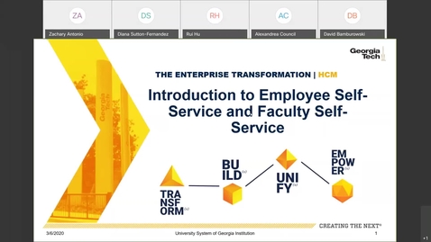 Thumbnail for Introduction to Employee Self-Service and Faculty Self-Service 03.06.20