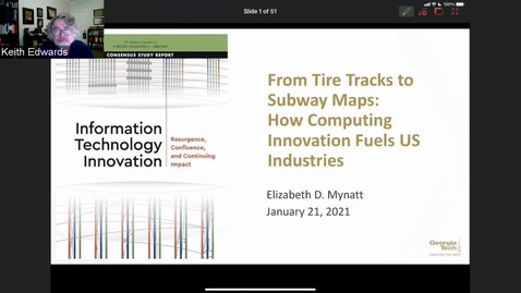 Thumbnail for entry Elizabeth D. Mynatt - From Tire Tracks to Subway Maps: How Computing Innovation Fuels US Industries