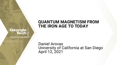 Thumbnail for Daniel Arovas - Quantum Magnetism from the Iron Age to Today