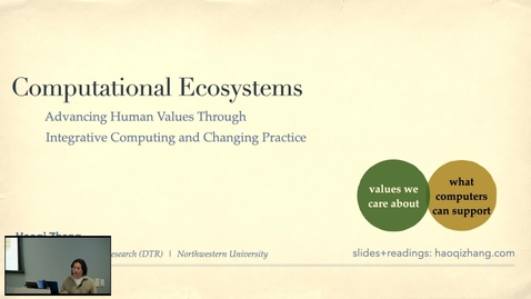 Thumbnail for Haoqi Zhang — Computational Ecosystems: Advancing Human Values Through Integrative Computing and Changing Practice