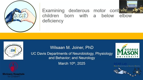 Thumbnail for Wilsaan Joiner - Examining dexterous motor control in children born with a below elbow deficiency