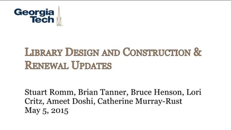 Thumbnail for entry 5-5-2015 Library Design and Construction Updates