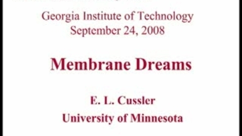Thumbnail for entry Membrane Dreams - E. L. Cussler