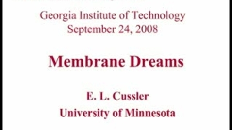 Thumbnail for Membrane Dreams - E. L. Cussler
