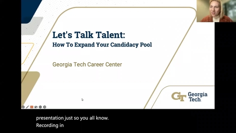 Thumbnail for entry Lets Talk Talent how to expand the pool of candidates   11.10