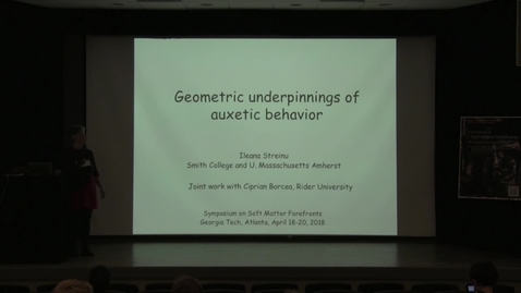 Thumbnail for Geometric underpinnings of auxetic behavior - Ileana Streinu